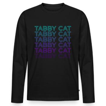 Tabby Cat Orange Cat Retro - Men's Premium Organic Long Sleeve Shirt - black - Front - Nico (187cm)