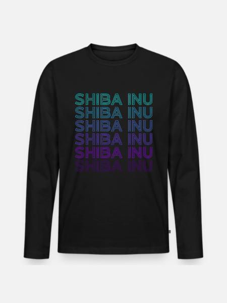 Shiba Inu Retro - Men's Premium Organic Long Sleeve Shirt - black