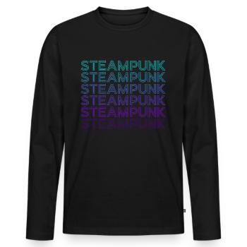 Steampunk Retro - Männer Premium Bio Langarmshirt - Schwarz - Vorne - Nico (187cm)