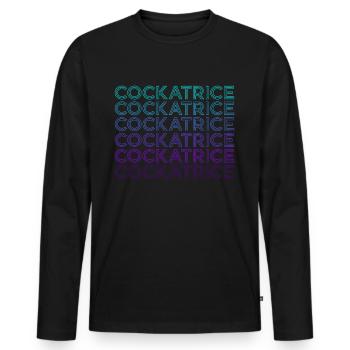 Coral Reef Retro - Men's Premium Organic Long Sleeve Shirt - black - Front - Nico (187cm)