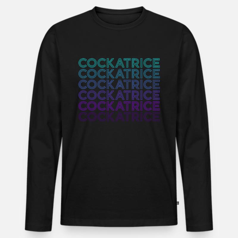 Korallenriff Retro - Männer Premium Bio Langarmshirt - Schwarz