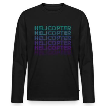 Hubschrauberpilot Luftfahrt Retro - Männer Premium Bio Langarmshirt - Schwarz - Vorne - Nico (187cm)