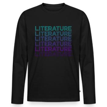 Literature Literature Literary Retro - Men's Premium Organic Long Sleeve Shirt - black - Front - Nico (187cm)