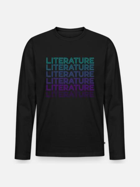 Literature Literature Literary Retro - Men's Premium Organic Long Sleeve Shirt - black