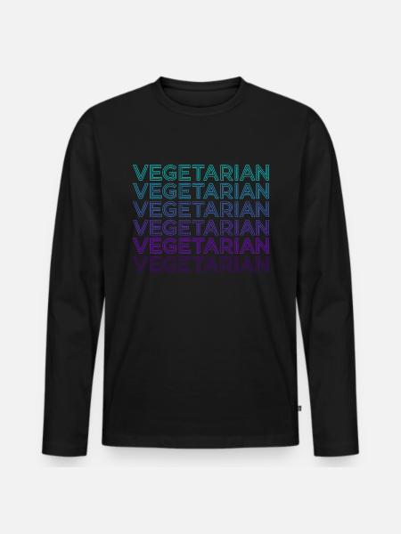 Vegetarian Retro - Men's Premium Organic Long Sleeve Shirt - black