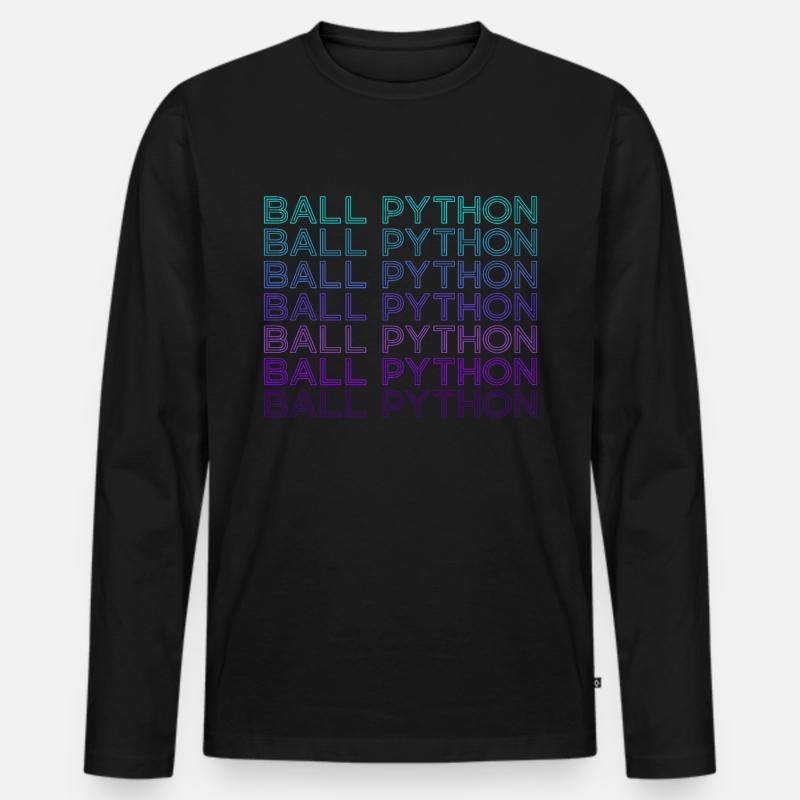 Kugelpython Schlange Retro - Männer Premium Bio Langarmshirt - Schwarz