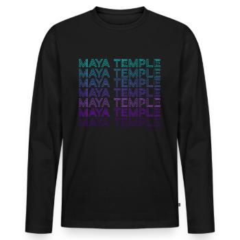 Maya-Tempel Antike Maya-Pyramide Azteken Retro - Männer Premium Bio Langarmshirt - Schwarz - Vorne - Nico (187cm)