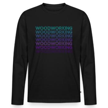 Woodworking Carpentry Retro Carpentry - Men's Premium Organic Long Sleeve Shirt - black - Front - Nico (187cm)