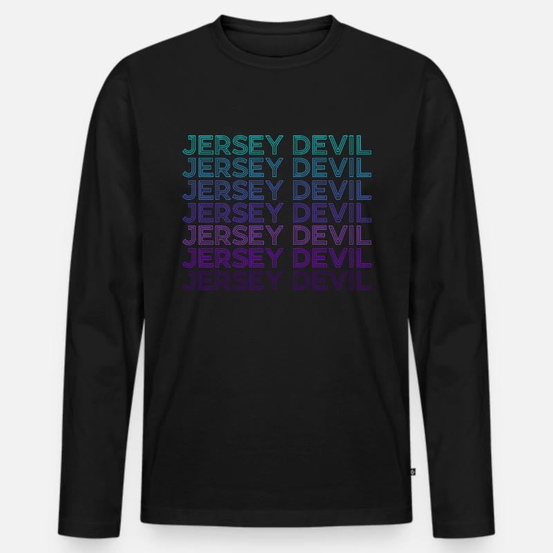 Jersey Devil Kryptide Kryptozoologie Retro - Männer Premium Bio Langarmshirt - Schwarz