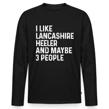 J’aime Lancashire Heeler et peut-être 3 personnes Dog - T-shirt manches longues Premium bio Homme - noir - Devant - Nico (187cm)