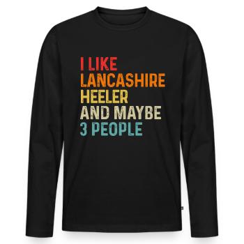 J’aime Lancashire Heeler et peut-être 3 personnes Dog - T-shirt manches longues Premium bio Homme - noir - Devant - Nico (187cm)