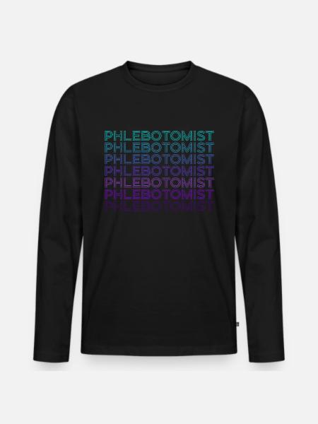 Phlebotomist Pharmacy Technician Retro - Men's Premium Organic Long Sleeve Shirt - black