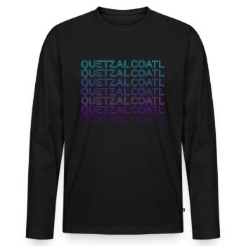 Quetzalcoatl Ancienne Divinité Aztèques Maya Retro - T-shirt manches longues Premium bio Homme - noir - Devant - Nico (187cm)