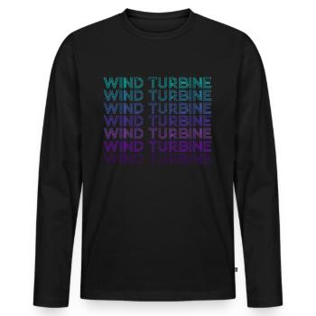 Wind turbine Retro - Men's Premium Organic Long Sleeve Shirt - black - Front - Nico (187cm)