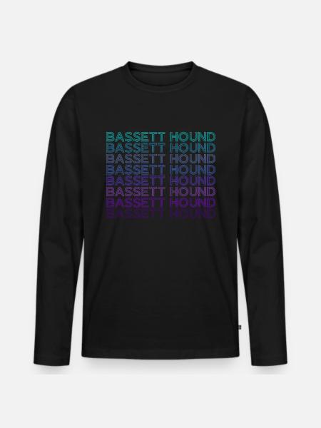 Bassett Hound Rétro - T-shirt manches longues Premium bio Homme - noir