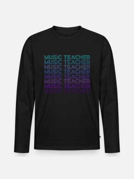 Music Teacher Retro - Men's Premium Organic Long Sleeve Shirt - black