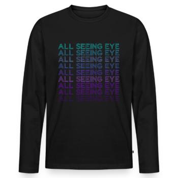All-seeing eye retro - Men's Premium Organic Long Sleeve Shirt - black - Front - Nico (187cm)