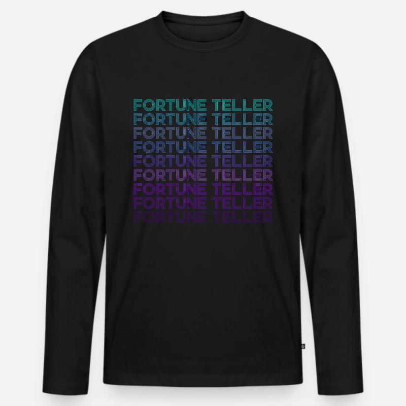 Wahrsagerin Kristallkugel Retro - Männer Premium Bio Langarmshirt - Schwarz
