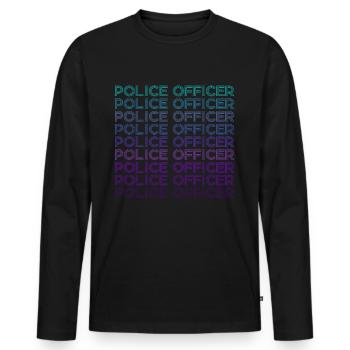 Policier Application de la loi Rétro - T-shirt manches longues Premium bio Homme - noir - Devant - Nico (187cm)