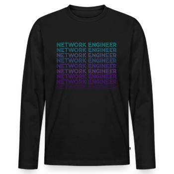 Network Technician Retro - Men's Premium Organic Long Sleeve Shirt - black - Front - Nico (187cm)