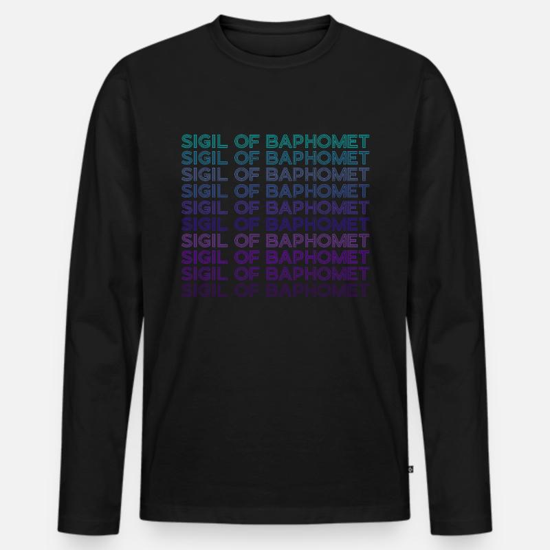 Siegel des Baphomet Retro - Männer Premium Bio Langarmshirt - Schwarz