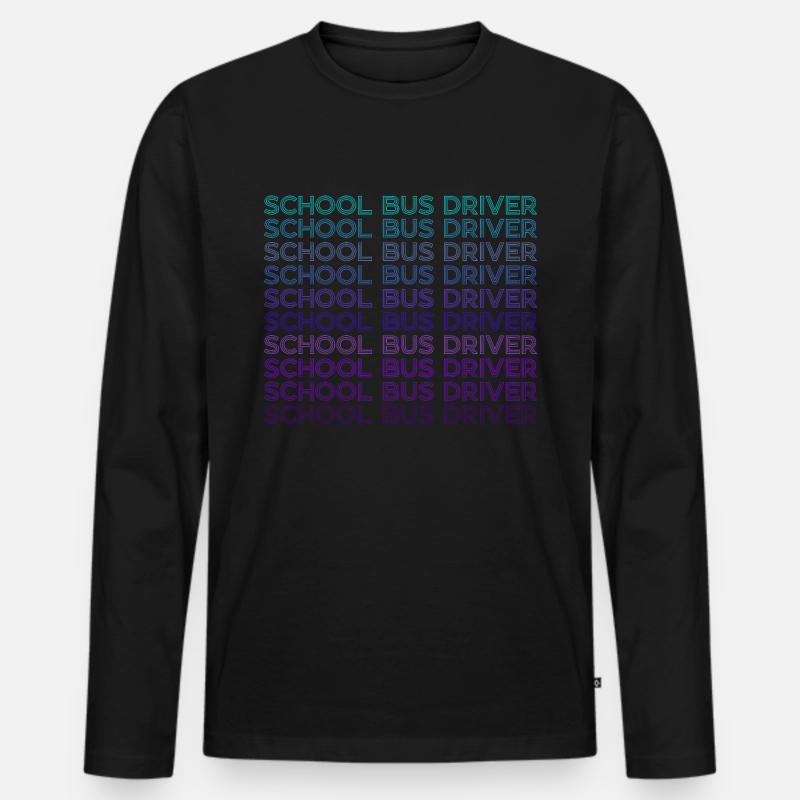 Schulbusfahrer Retro - Männer Premium Bio Langarmshirt - Schwarz