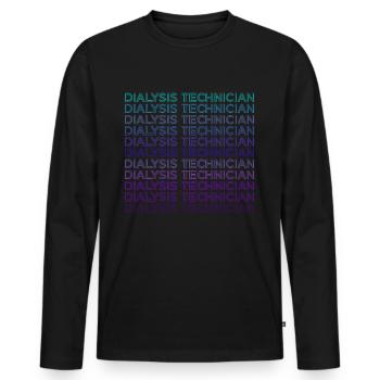 Dialysis Technician Dialysis Technician Retro - Men's Premium Organic Long Sleeve Shirt - black - Front - Nico (187cm)
