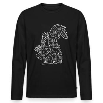 Huitzilopochtli Aztèque Dieu Aztèque Mythologie Maya - T-shirt manches longues Premium bio Homme - noir - Devant - Nico (187cm)