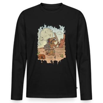 Azteken-Jaguar-Krieger Maya-Inka - Männer Premium Bio Langarmshirt - Schwarz - Vorne - Nico (187cm)