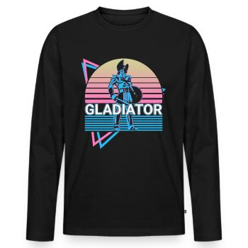 Gladiator Spartaner Sparta Geschenk - Männer Premium Bio Langarmshirt - Schwarz - Vorne - Nico (187cm)