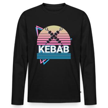 Kebab Skewers Doner Kebap Retro Gift - Men's Premium Organic Long Sleeve Shirt - black - Front - Nico (187cm)