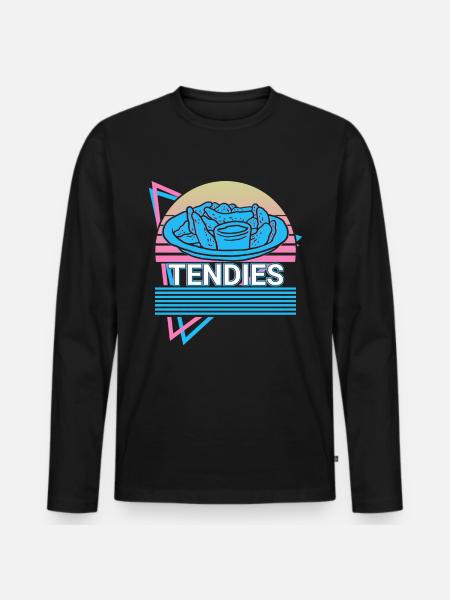 Tendies Chicken Tendies Retro Gift - Men's Premium Organic Long Sleeve Shirt - black