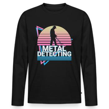 Metal Detection Metal Detector Metal Detectors Ge - Men's Premium Organic Long Sleeve Shirt - black - Front - Nico (187cm)