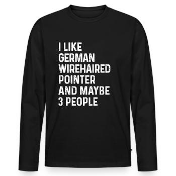 J’aime le pointeur allemand à poil métallique et peut-être 3 - T-shirt manches longues Premium bio Homme - noir - Devant - Nico (187cm)