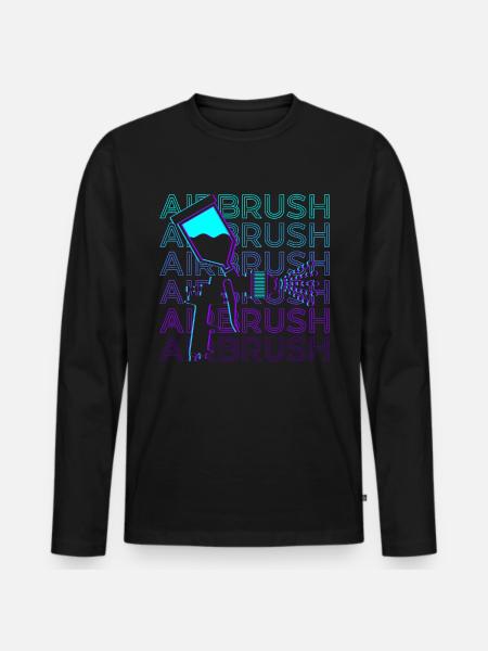 Airbrush Spray Paint Retro Gift - Men's Premium Organic Long Sleeve Shirt - black