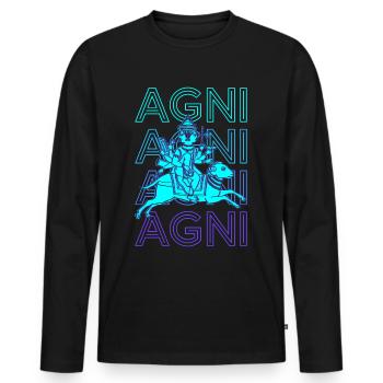 Agni Dieu hindou Mythologie hindoue ancienne Rétro Gesc - T-shirt manches longues Premium bio Homme - noir - Devant - Nico (187cm)