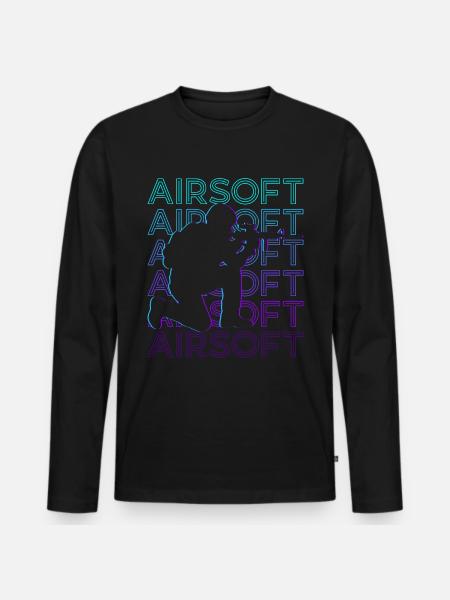 Airsoft Retro Gift - Men's Premium Organic Long Sleeve Shirt - black