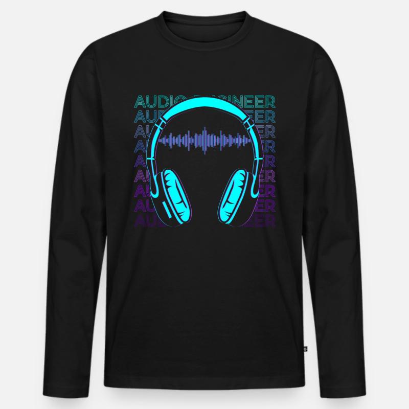 Tontechniker Tontechniker Retro Geschenk - Männer Premium Bio Langarmshirt - Schwarz