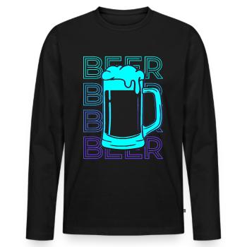 Bier Retro Geschenk - Männer Premium Bio Langarmshirt - Schwarz - Vorne - Nico (187cm)