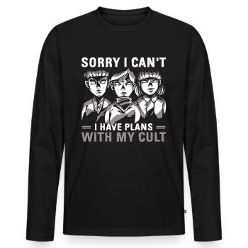 Drôle de cadeau occulte culte - T-shirt manches longues Premium bio Homme - noir - Devant - Nico (187cm)