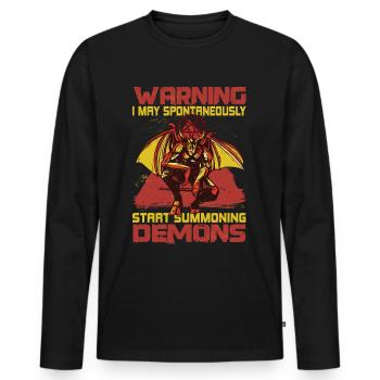 Funny Cult Occult Gift - Men's Premium Organic Long Sleeve Shirt - black - Front - Nico (187cm)