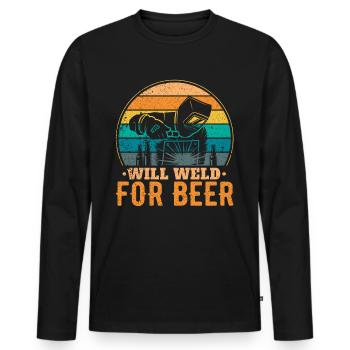 Funny Welder Welder Gift - Men's Premium Organic Long Sleeve Shirt - black - Front - Nico (187cm)