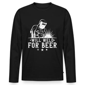 Funny Welder Welder Gift - Men's Premium Organic Long Sleeve Shirt - black - Front - Nico (187cm)