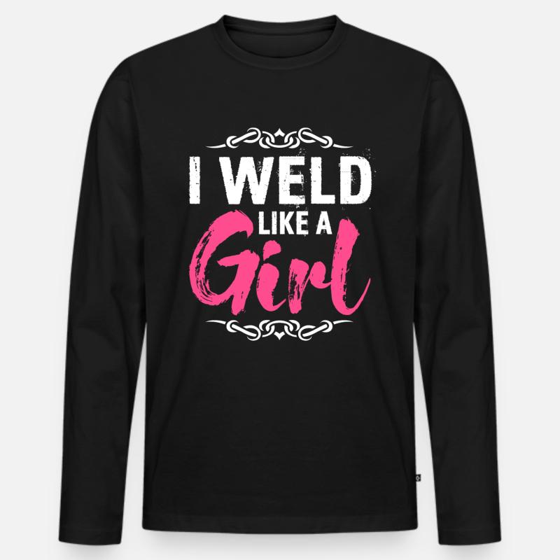 Lustiger Schweißer Schweißer Geschenk - Männer Premium Bio Langarmshirt - Schwarz