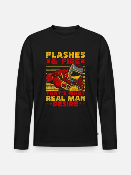 Funny Welder Welder Gift - Men's Premium Organic Long Sleeve Shirt - black