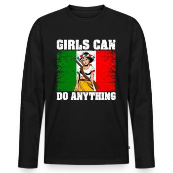 La Adelita Soldat mexicain Mexique Drapeau Gesc - T-shirt manches longues Premium bio Homme - noir - Devant - Nico (187cm)