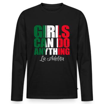 La Adelita Cadeau soldat mexicain - T-shirt manches longues Premium bio Homme - noir - Devant - Nico (187cm)