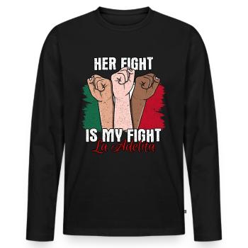 La Adelita Cadeau - T-shirt manches longues Premium bio Homme - noir - Devant - Nico (187cm)