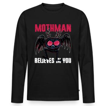 Mothman Cryptid Cryptozoology - Men's Premium Organic Long Sleeve Shirt - black - Front - Nico (187cm)