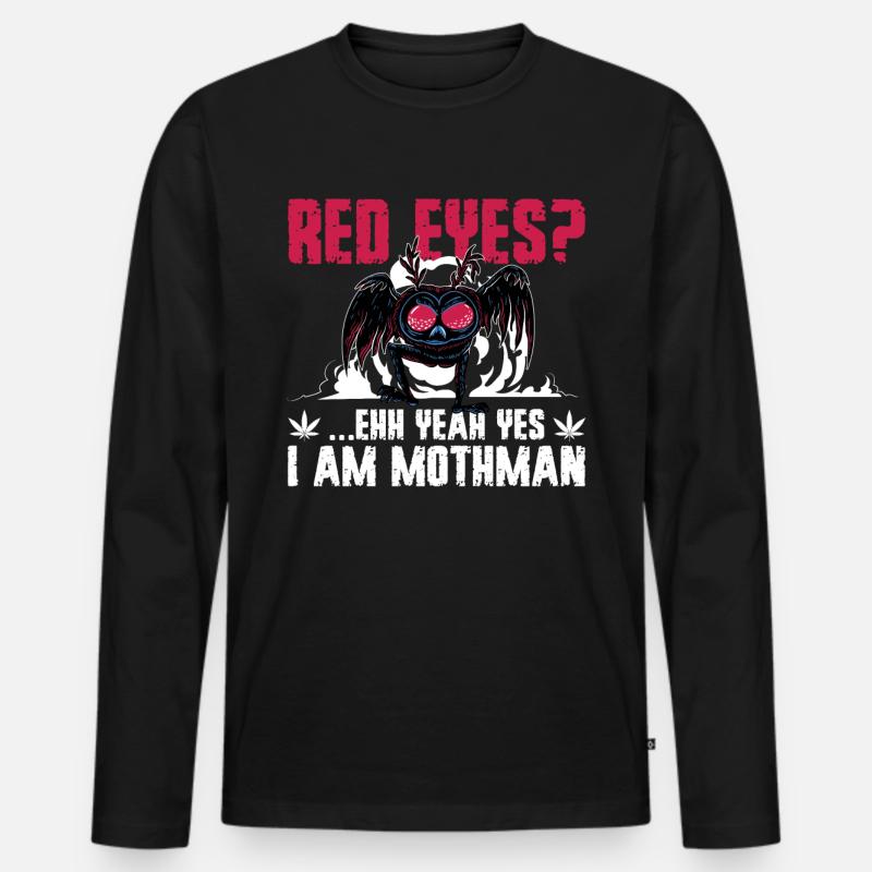 Mottenmann-Kryptide - Männer Premium Bio Langarmshirt - Schwarz